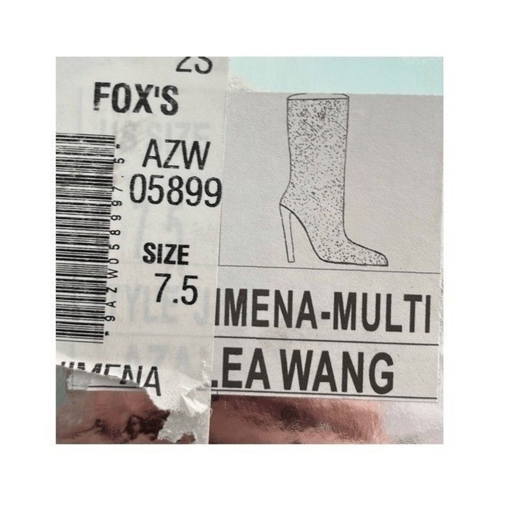 Azalea Wang Jimena Heeled Boots Rainbow Multi Sequin Embellished Stiletto 7.5 - Picture 7 of 8